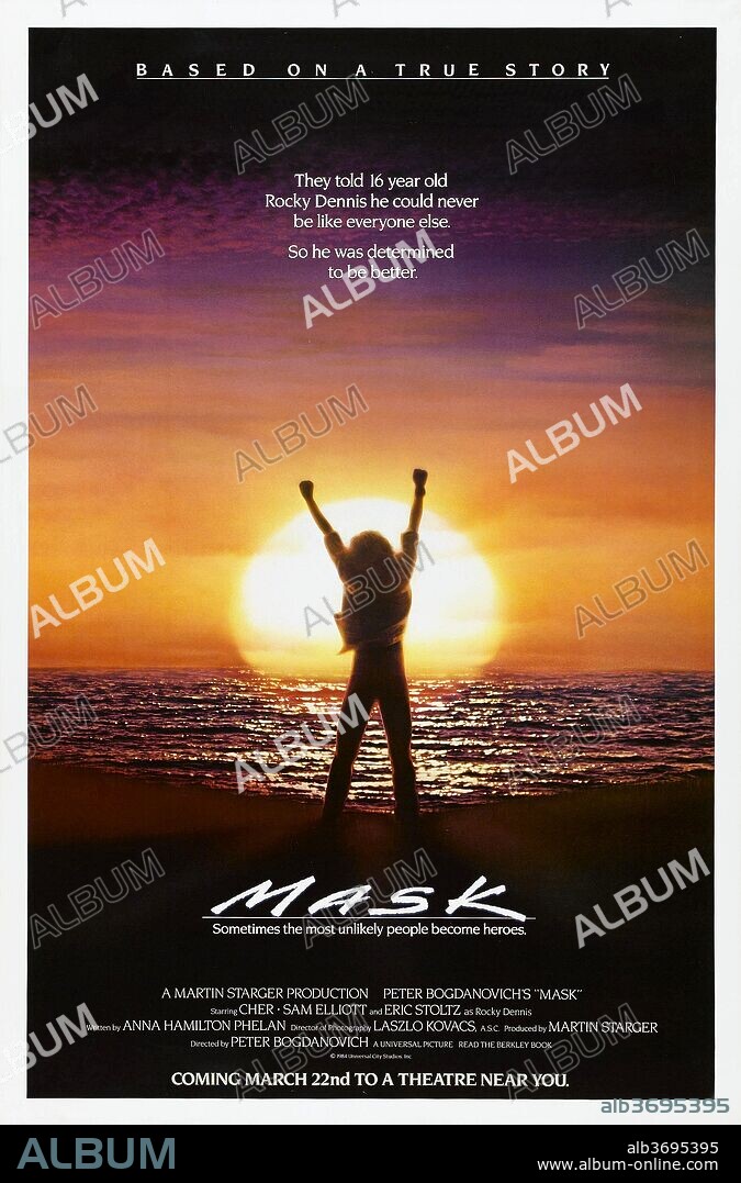 Poster of MASK, 1985, directed by PETER BOGDANOVICH. Copyright CANNON FILMS.