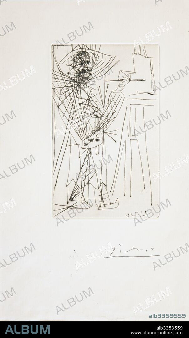 PABLO PICASSO. Portrait of Niko Pirosmani.
