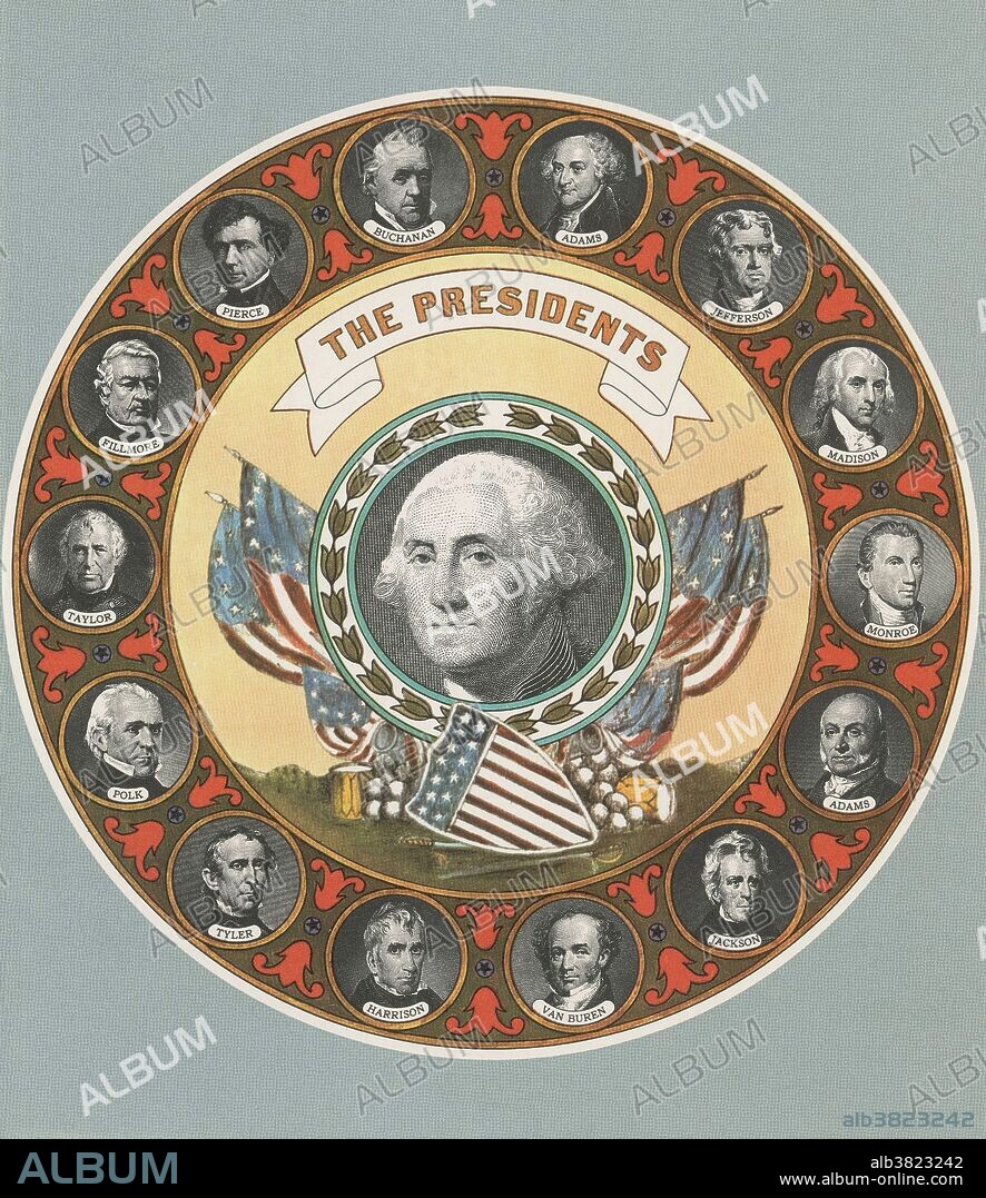 The first 15 Presidents of the United States. All of the Presidents pictured held office prior to 1899.