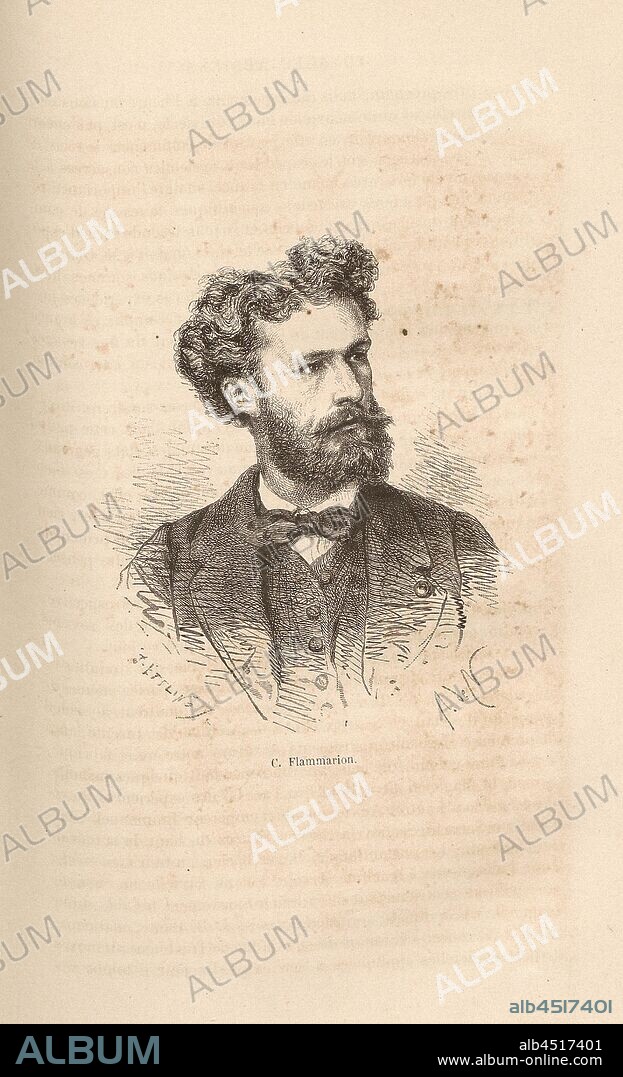 C. Flammarion, Portrait of Camille Flammarion (1842-1925), Signed: J. Ettling; A.dr., M.?, Fig. 29, p. 135, Marie, Adrien (del.); Ettling, Jacob (sc.), 1870, James Glaisher; Camille Flammarion; Wilfrid de Fonvielle; Gaston Tissandier: Voyages aériens. Paris: Hachette, 1870.