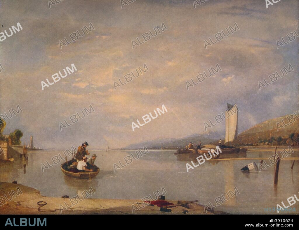 'Dead Calm, Boats off Cowes Castle', c1841. Painting held at the National Maritime Museum, London. From A Catalogue of the Pictures and Drawings in the collection of Frederick John Nettleford, Volume I, by C. Reginald Grundy and F. Gordon Roe [Emrose and Sons Ltd., London and Derby, 1933].