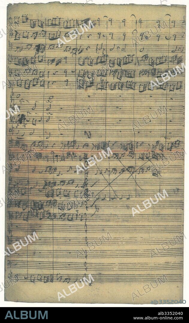 JOHANN SEBASTIAN BACH. Autograph manuscript of the Cantata O Ewigkeit, du Donnerwort (O eternity, you word of thunder).