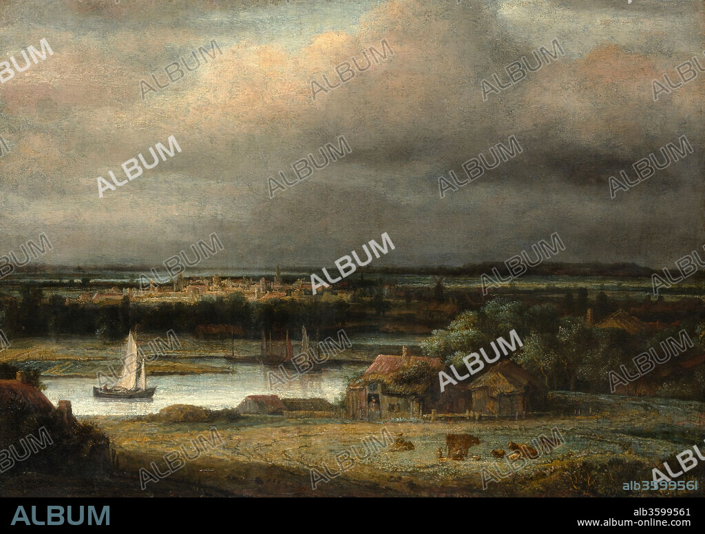 Wide River Landscape. Artist: Philips Koninck (Dutch, Amsterdam 1619-1688 Amsterdam). Dimensions: 16 1/4 x 22 7/8 in. (41.3 x 58.1 cm). Date: ca. 1648-49.
Koninck's panoramic pictures represent the culmination of an approach to landscape that is found in Dutch drawings as early as about 1600, and in the imaginary panoramic landscapes of Rembrandt and Hercules Seghers. Rembrandt's influence is especially evident in this early work of about 1648, although the topography recalls Koninck's native Gelderland in the eastern part of the Netherlands.