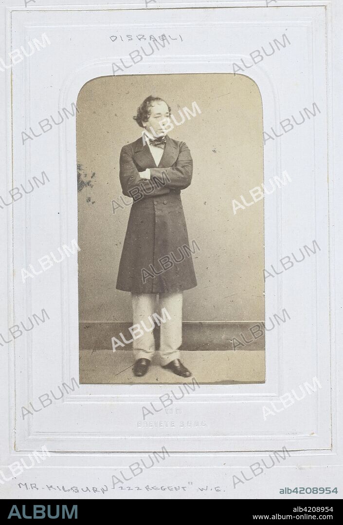 Benjamin Disraeli. William Edward Kilburn; British, 1819-1891. Date: 1860-1869. Dimensions: 8.7 x 5.4 cm (image/paper); 10.8 x 6.5 cm (mount). Albumen print. Origin: United Kingdom.