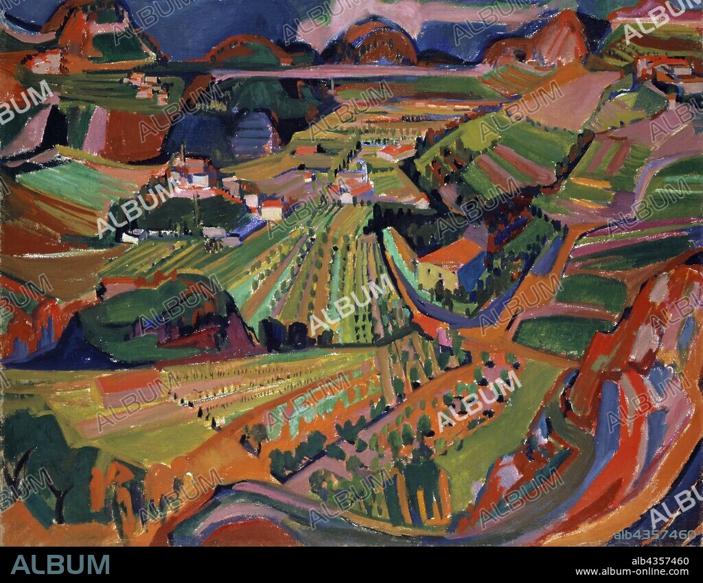 Ticino landscape, 1925, tempera on canvas, 110.5 x 140.5 cm, unmarked, Werner Neuhaus, Burgdorf/Bern 1897–1934 Burgdorf/Bern.