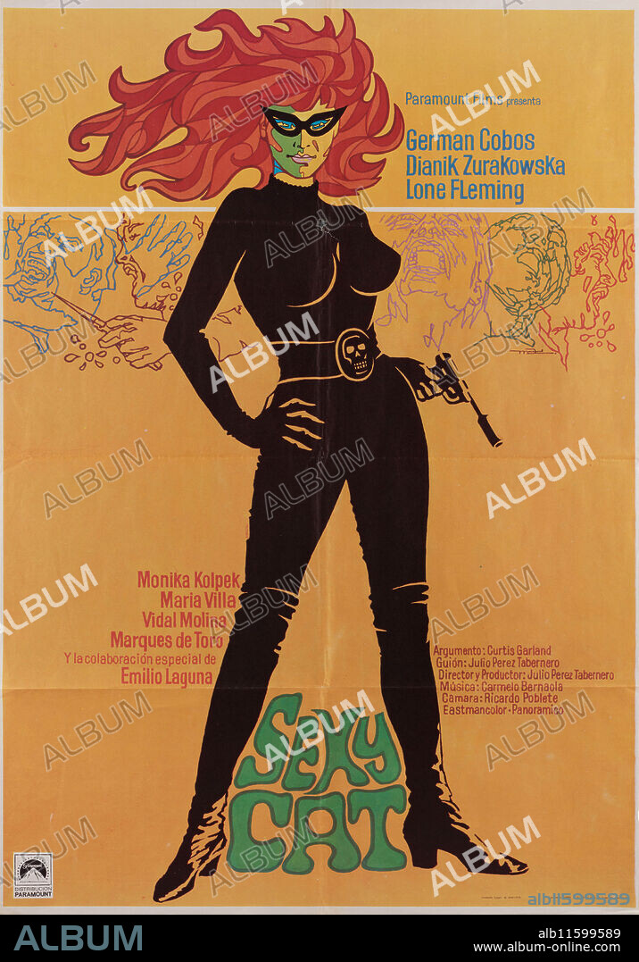 MAC (MACARIO GÓMEZ QUIBUS). Movie poster "Sexy Cat" by Julio Pérez Tabernero.