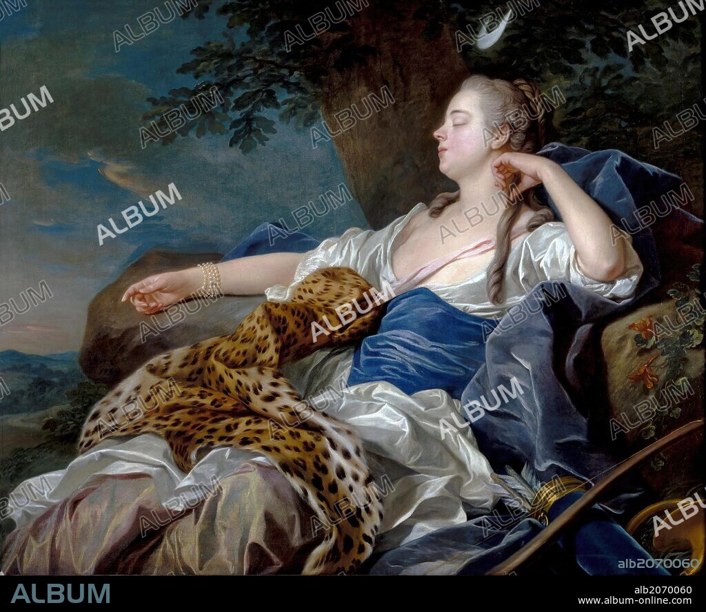 LOUIS-MICHEL VAN LOO. Louis Michel van Loo / 'Diana in a landscape', 1739, French School, Oil on canvas, 109 cm x 133 cm, P07810.
