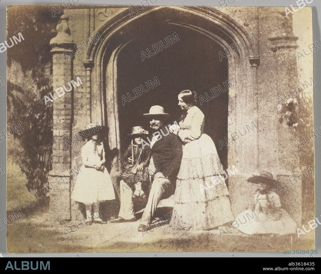 Family Group Portrait Posed in Doorway. Artist: Calvert Richard Jones (British, Swansea, Wales 1802-1877 Bath, England). Dimensions: Height: 3 3/8 in. (8.5 cm)
Width: 4 1/4 in. (10.8 cm). Date: late 1840s.