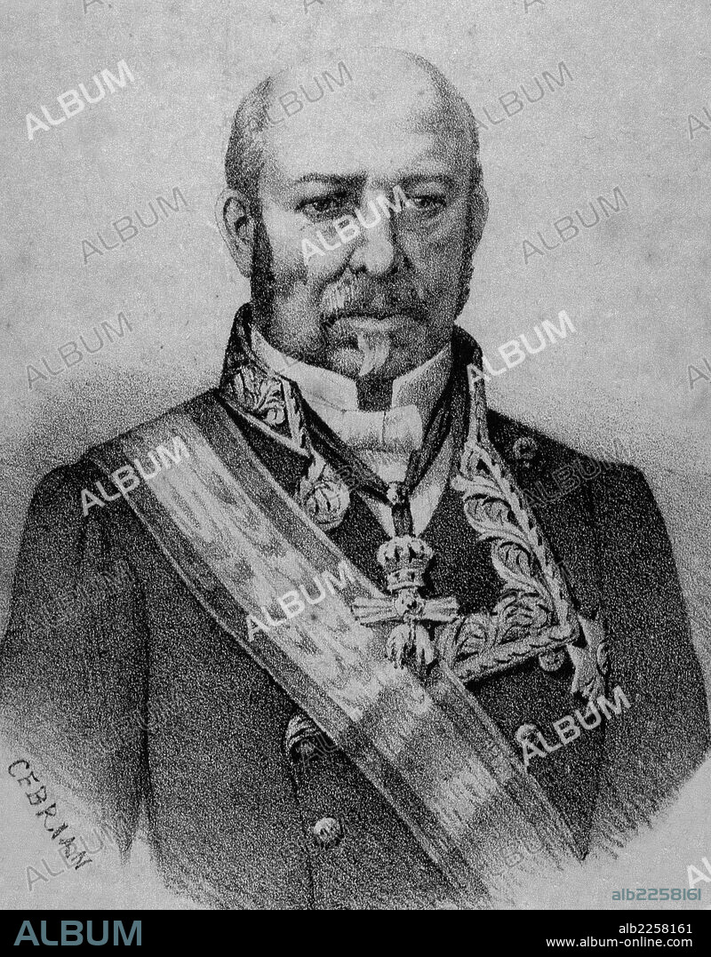 NARVAEZ , RAMON MARIA DE. MILITAR Y POLITICO ESPAÑOL. LOJA 1800 - 1868. GRABADO RETRATO.