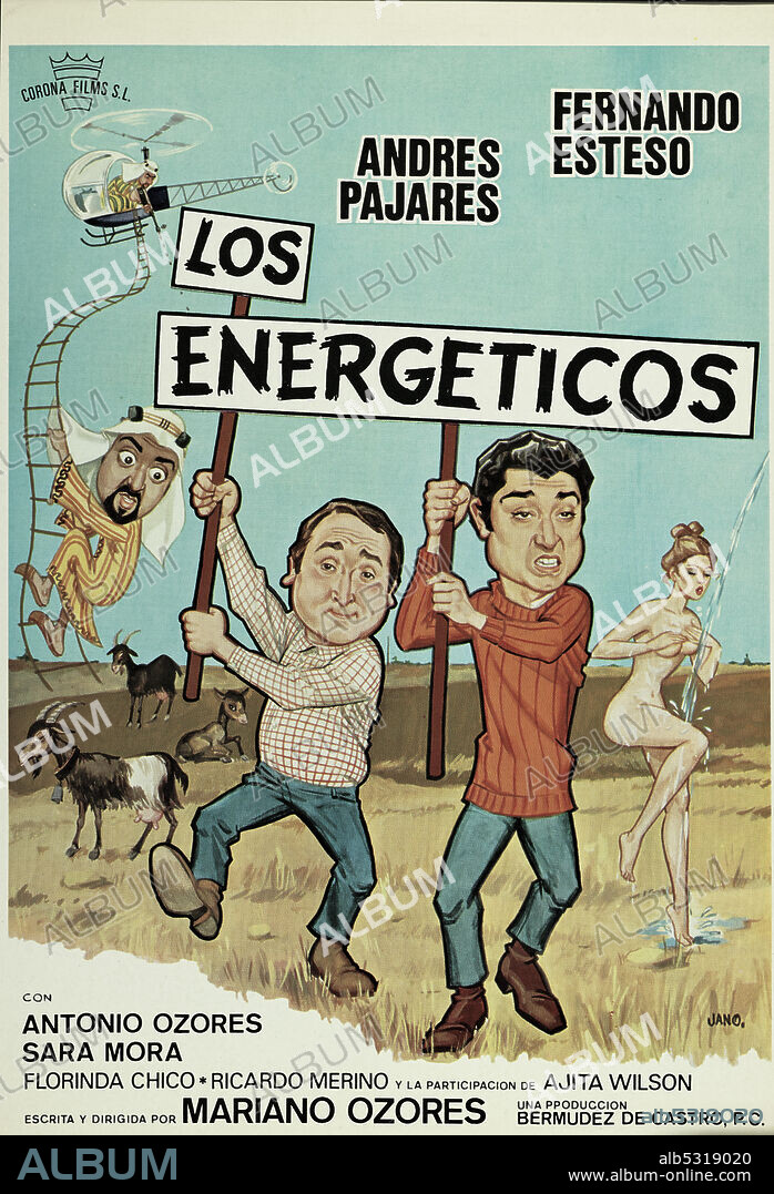 Poster de LOS ENERGETICOS, 1979, dirigida por MARIANO OZORES. Copyright BERMUDEZ DE CASTRO P.C, S.A / JANO.