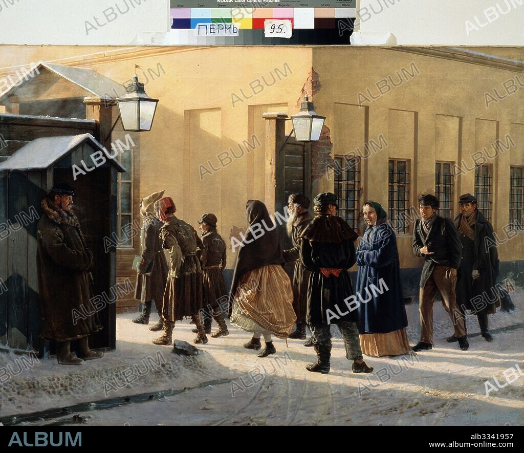 VASILI GEORGIEVICH MALYSCHEV. A street scene at the prison.