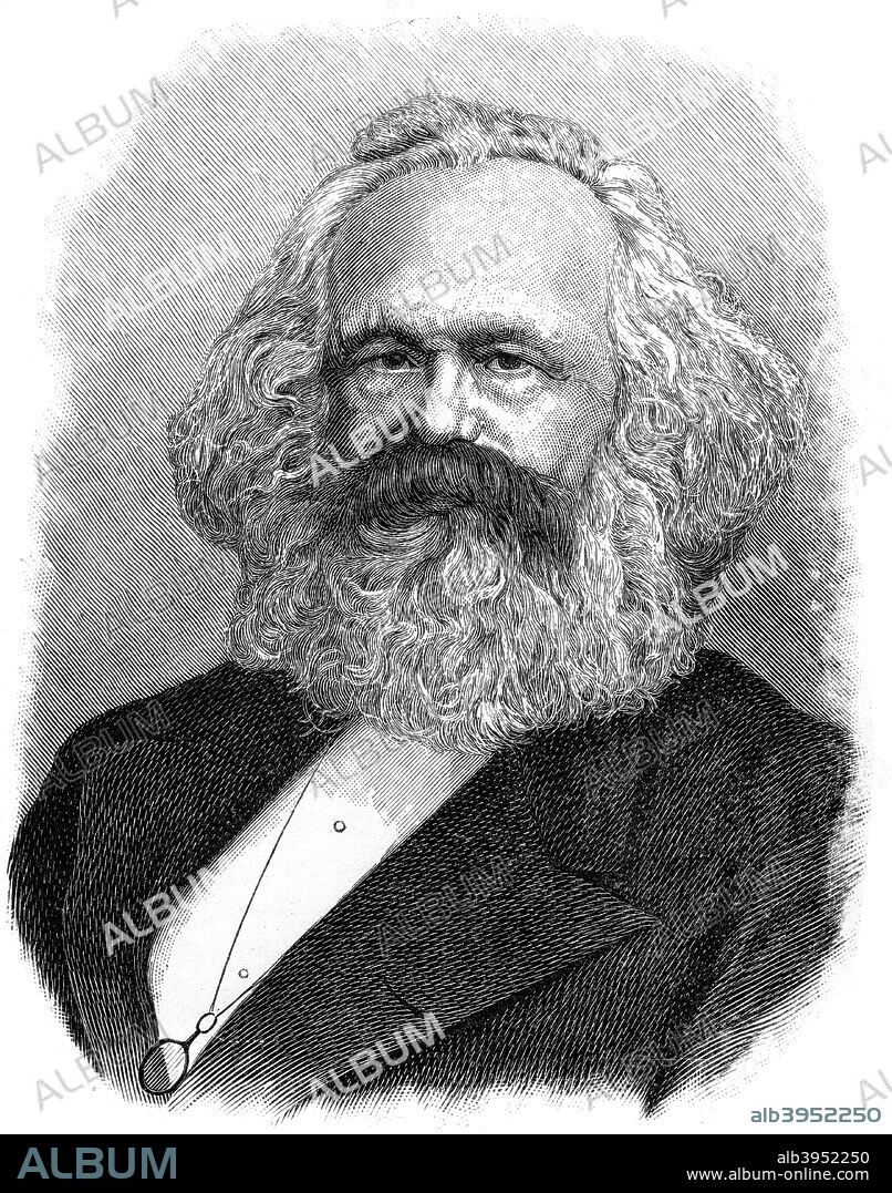Karl Heinrich Marx, German philosopher, political economist, and revolutionary, (1903). The father of modern communism, Marx (1818-1883) believed that the downfall of capitalism by revolution and its replacement with a society based on socialism was inevitable. A print from The World's History, A Survey of Man's Record, by Dr HF Helmolt, Volume II, William Heinemann, London, 1903.