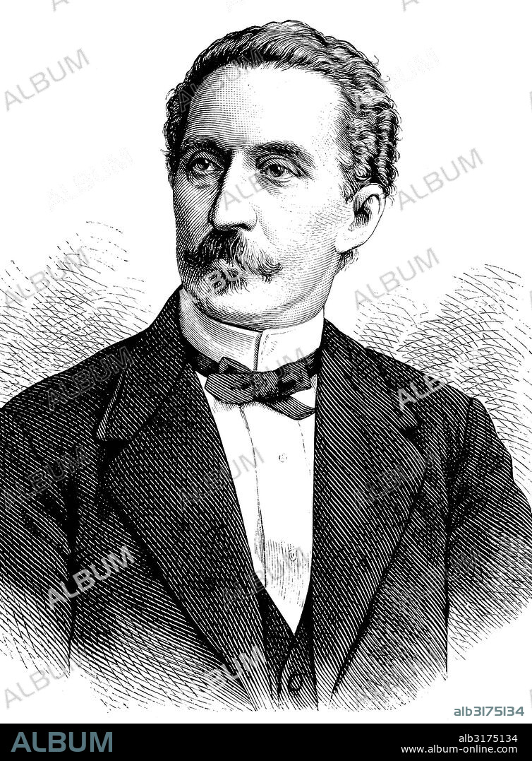 Adelbert tobold, 1827-1907, german physician and researcher, historical illustration, circa 1886.