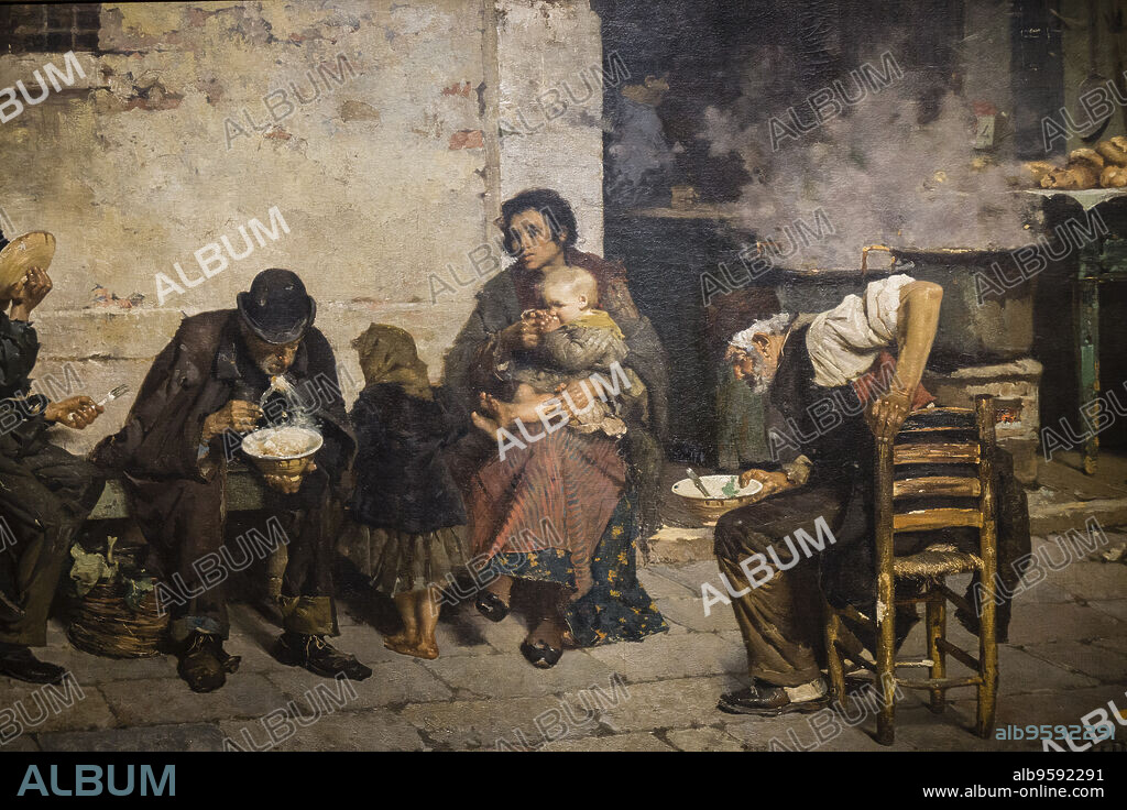 Reynaldo Giúdici, La sopa de los pobres (Venecia), 1884, óleo sobre tela, Museo Nacional de Bellas Artes (MNBA) ,Buenos Aires, republica Argentina, cono sur, South America.