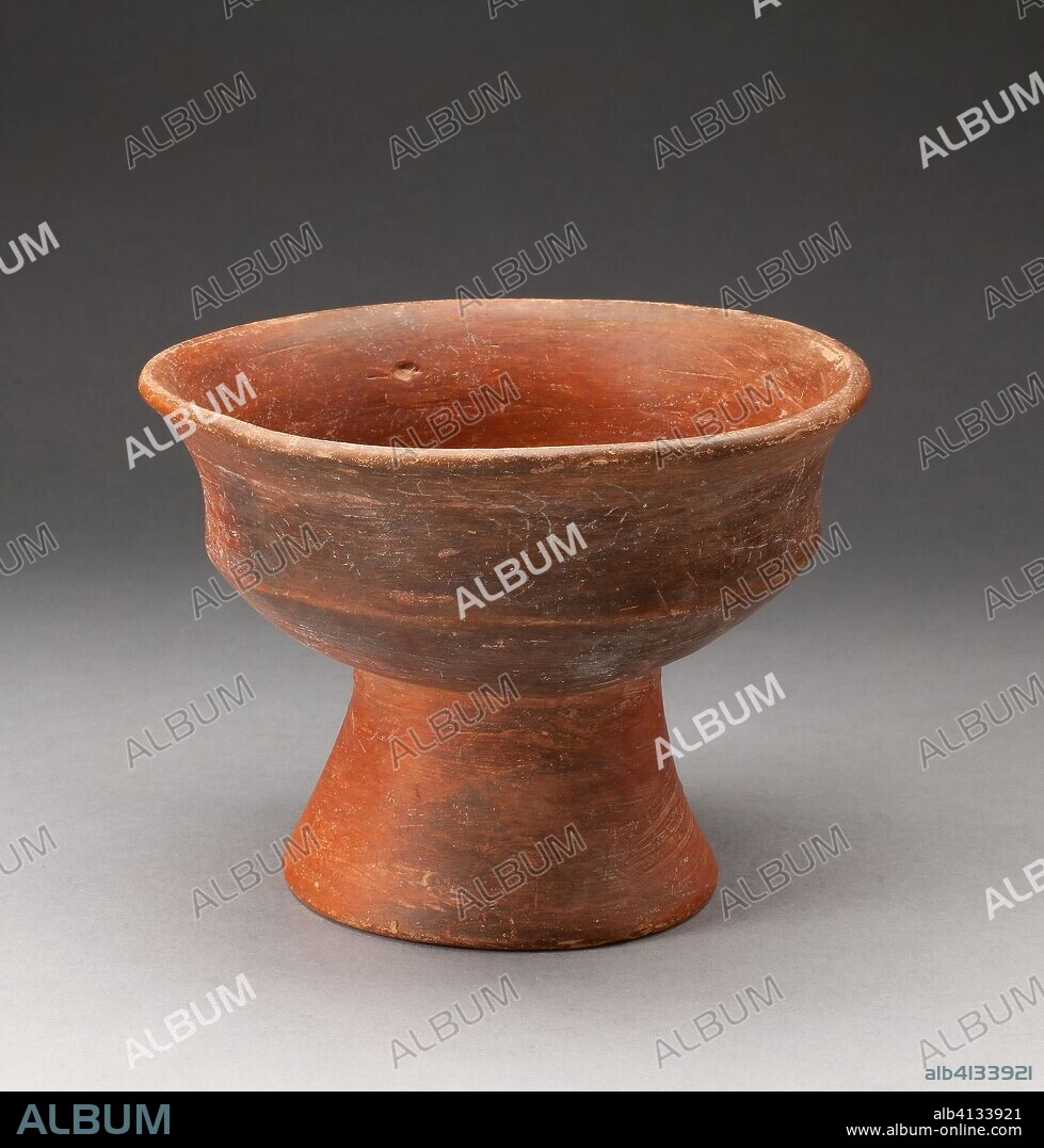 Footed Vessel. Maya; Mexico or Guatemala. Date: 200 AD-700 AD. Dimensions: 15.9 x 15.9 cm (6 1/4 x 6 1/4 in.). Ceramic and pigment. Origin: Mexico.