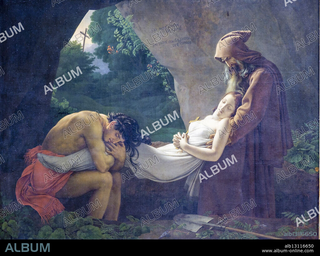 The Burial of Atala, Anne-Louis Girodet de Roussy, Musée du Louvre, Musée national de France, Paris, France, Western Europe.