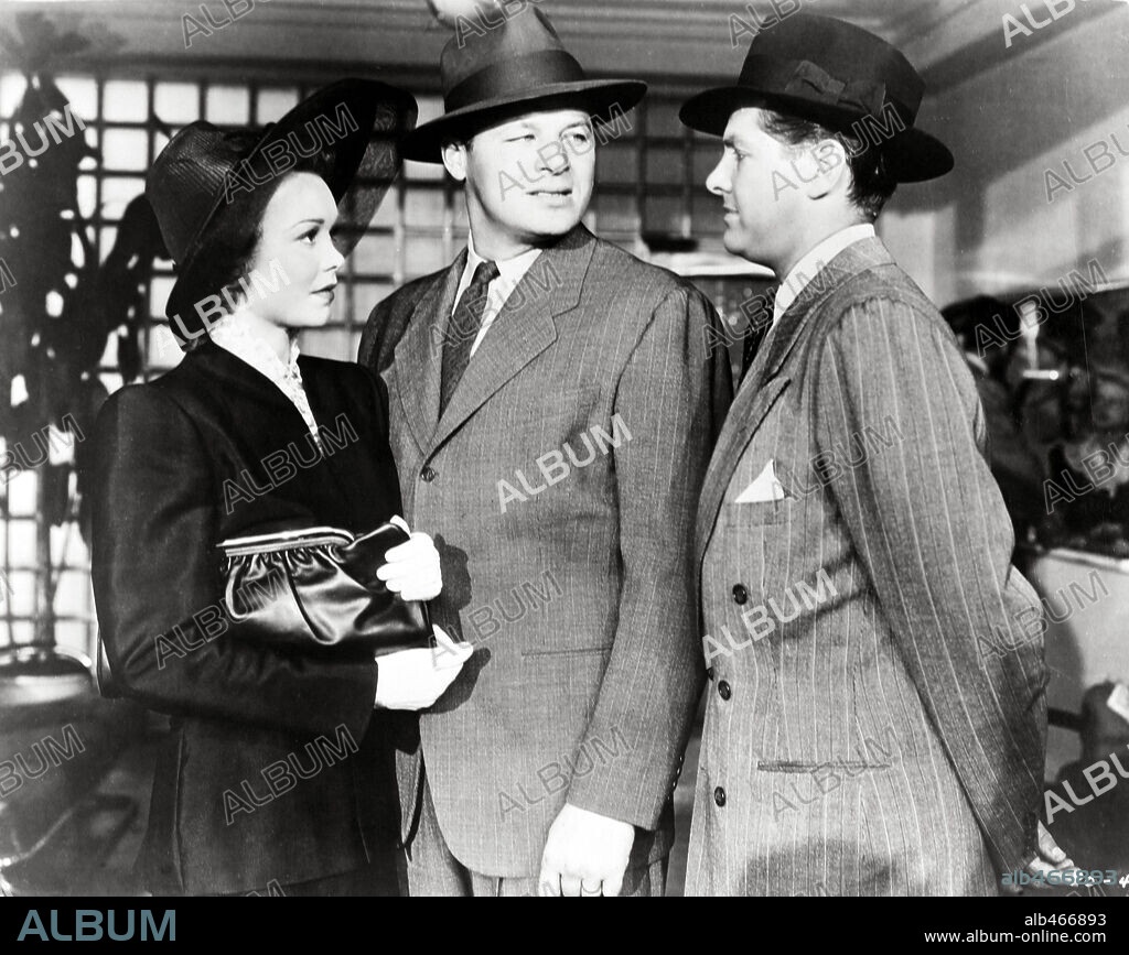 JACK CARSON, JANE WYMAN and ROBERT CUMMINGS in PRINCESS O'ROURKE, 1943, directed by NORMAN KRASNA. Copyright WARNER BROTHERS.