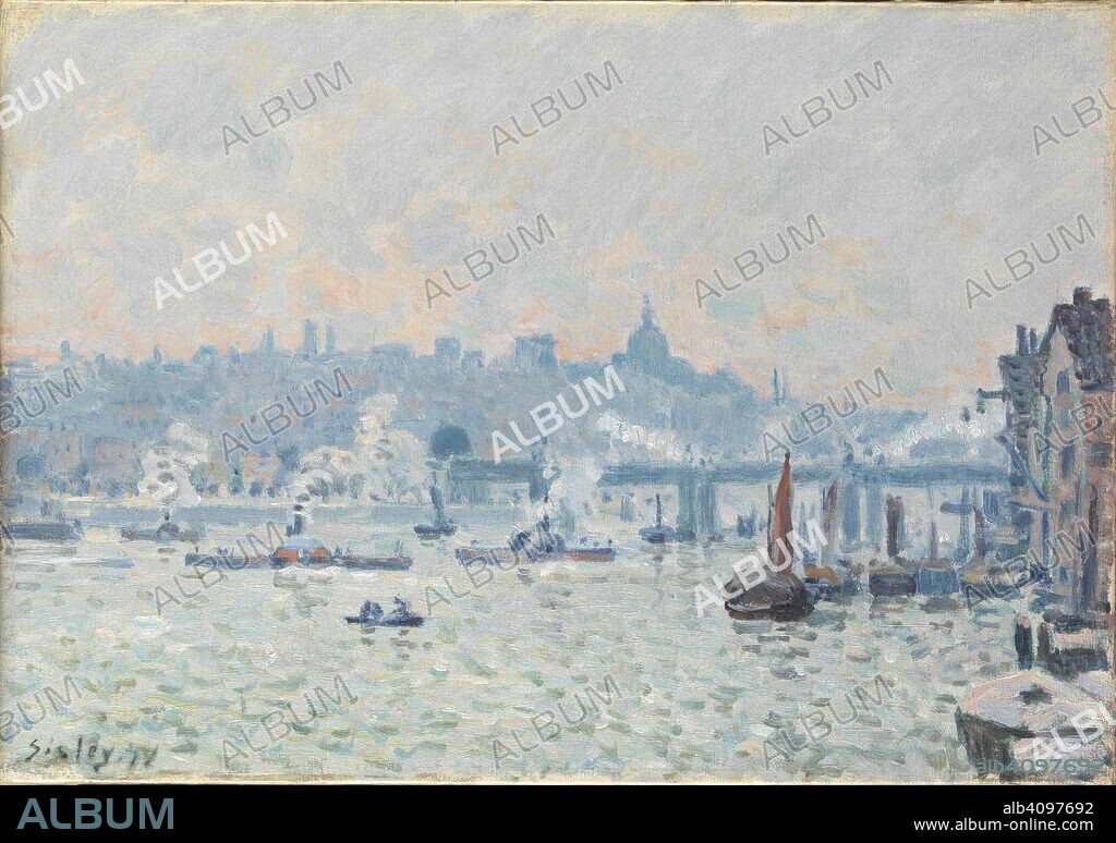 ALFRED SISLEY. View of the Thames: Charing Cross Bridge.