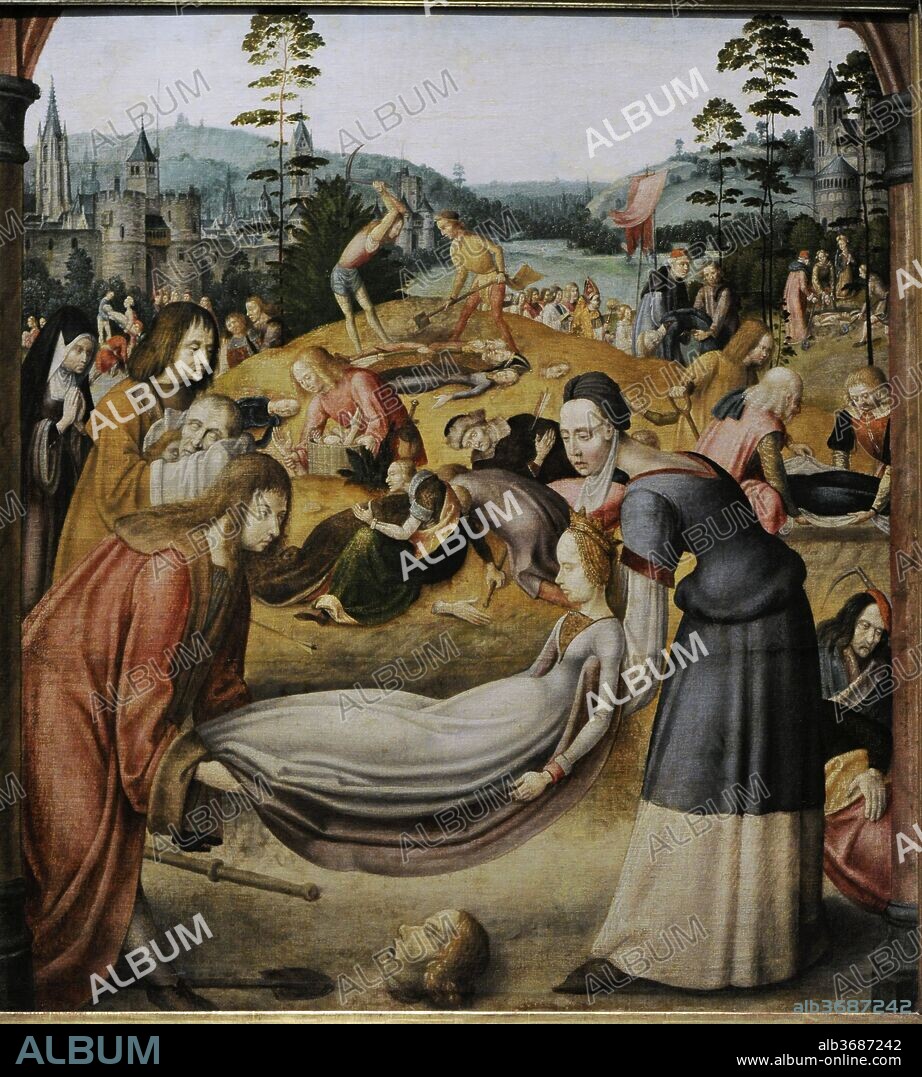 Maestro de la Leyenda de Santa Úrsula y taller (activo en Colonia, hacia 1480/1490-hacia 1510/1515). Funeral de Santa Úrsula y sus compañeros, hacia 1492-1496. Museo Wallraf-Richartz. Colonia. Alemania.