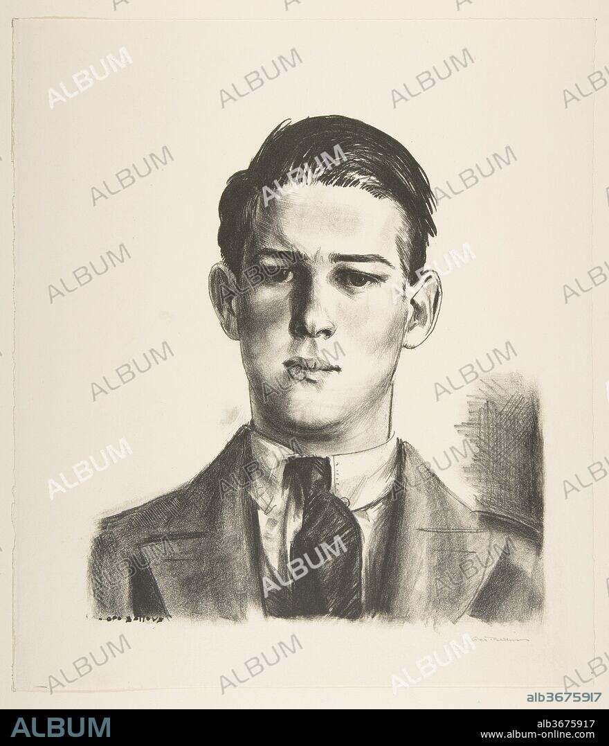 Head of Gregory. Artist: George Bellows (American, Columbus, Ohio 1882-1925 New York). Dimensions: image: 9 15/16 x 9 in. (25.2 x 22.9 cm)
sheet: 13 x 11 1/4 in. (33 x 28.6 cm). Publisher: Published by George Bellows (American, Columbus, Ohio 1882-1925 New York). Date: 1924.