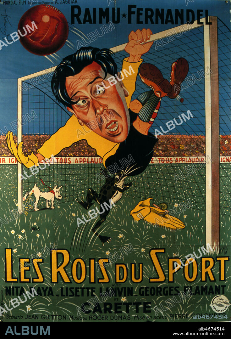 Affiche du film de 1937 'Les rois du sport' avec RAIMU (1883-1946) et FERNANDEL (1903-1971). Credit : Coll. Perrin/KHARBINE-TAPABOR.