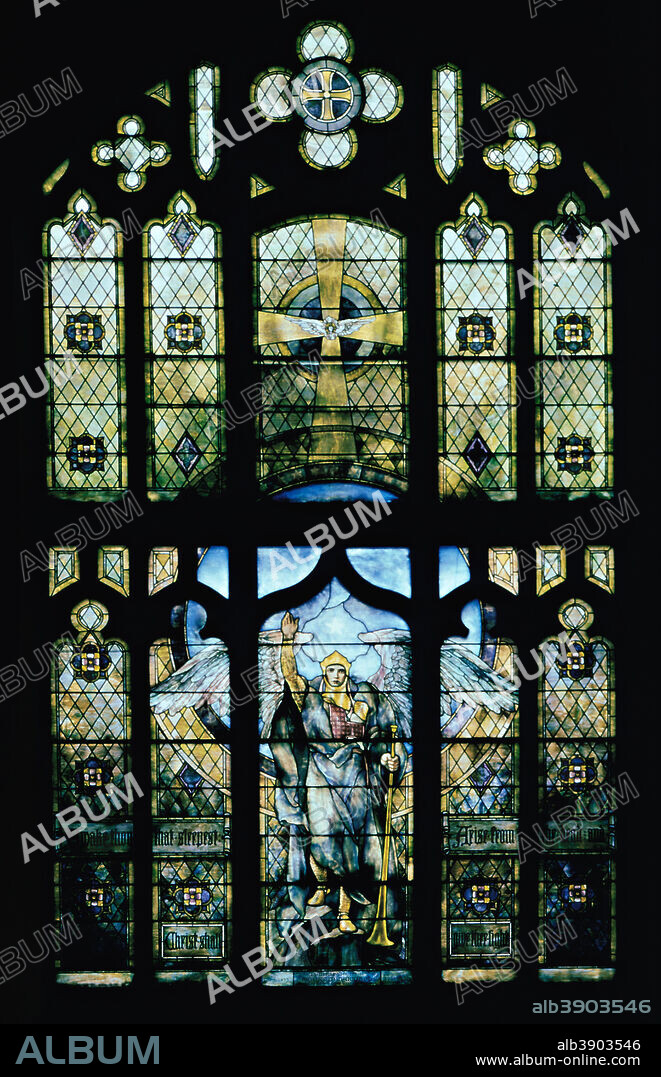 LOUIS COMFORT TIFFANY. Angel of the Resurrection. Date/Period: 1904. Stained Glass. Stained glass, lead.