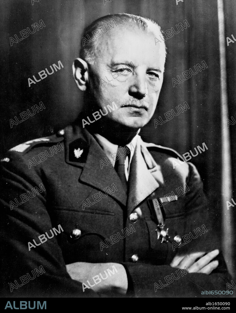 General Wladyslaw Sikorski, the Polish Premier and Commander-in chief (1881 - 1943) The last visit to Gibraltar of General Sikorski before his  death, 4 July, 1943.