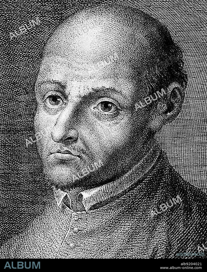 Francesco Maurolico (1494-1575) was a mathematician and astronomer from Sicily. He made contributions to the fields of geometry, optics, conics, mechanics, music, and astronomy, and composed treatises on mathematics. Line engraving by M. Bovis after Polidoro da Caravaggio, first half of 16th century.
