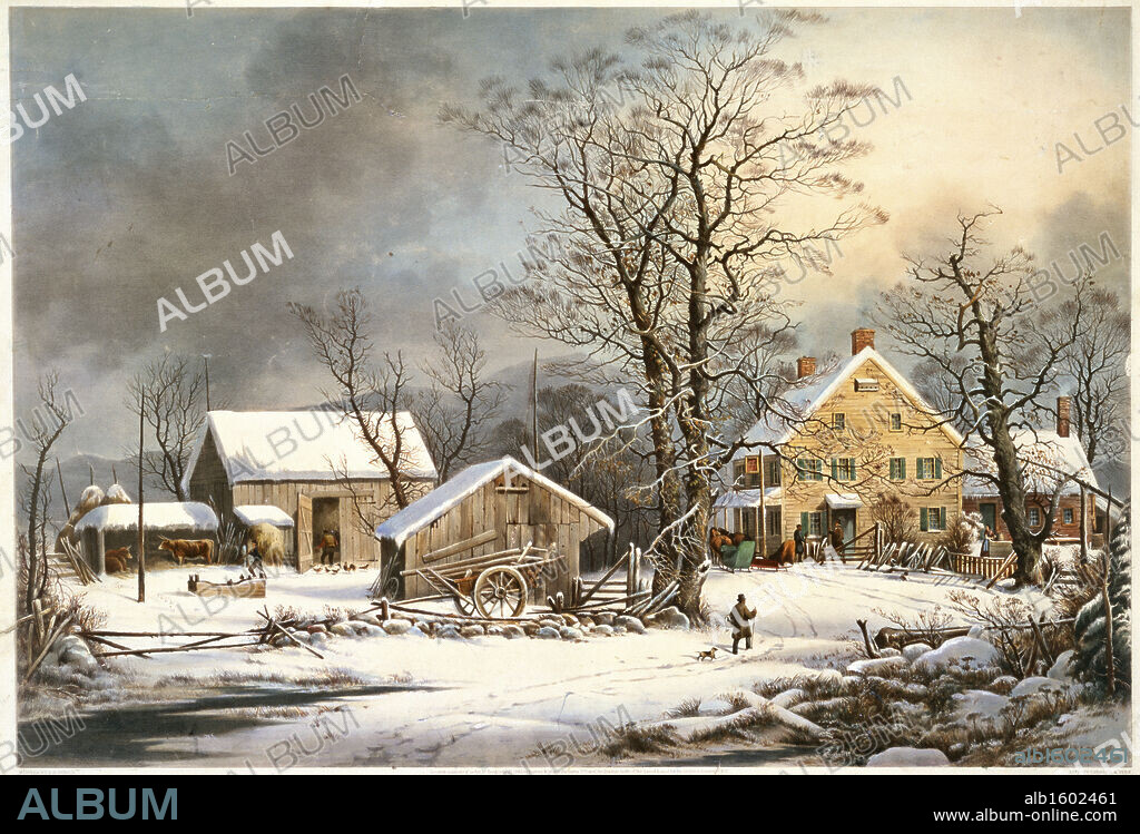 Winter in the Country. A Cold Morning.  Currier and Ives  (a. 1857-1907 /American)   Color Lithograph   Library of Congress, Washington DC.