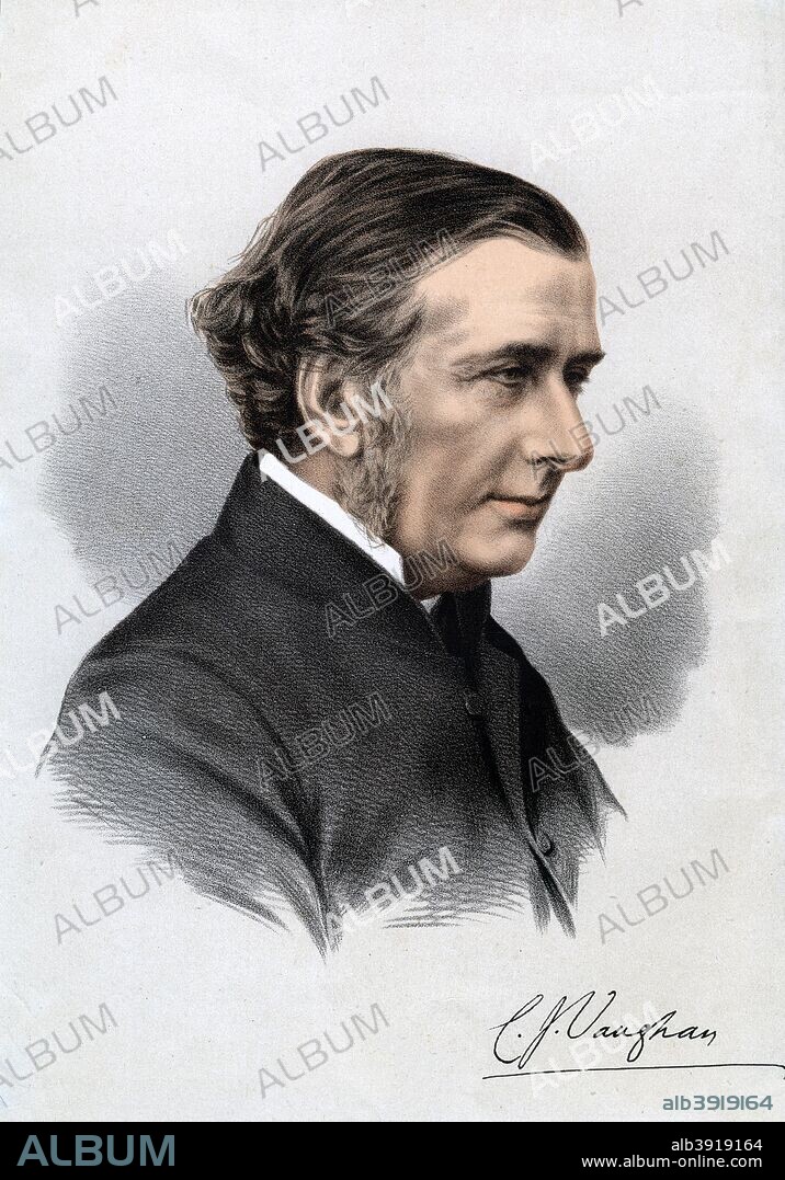 Reverend Charles John Vaughan, Harrow Headmaster and Dean of Llandaff, 19th century. Educated at Rugby School, Vaughan (1816-1897) took orders in 1841, becoming vicar of St Martin's, Leicester. He was Headmaster of Harrow School from 1844-1859, became Master of the Temple in 1869 and Dean of Llandaff in 1879. He had a reputation as an eloquent preacher and wrote extensively on a wide range of theological subjects. Vaughan was actively involved in the establishment of University College, Cardiff and was elected its president in 1894.