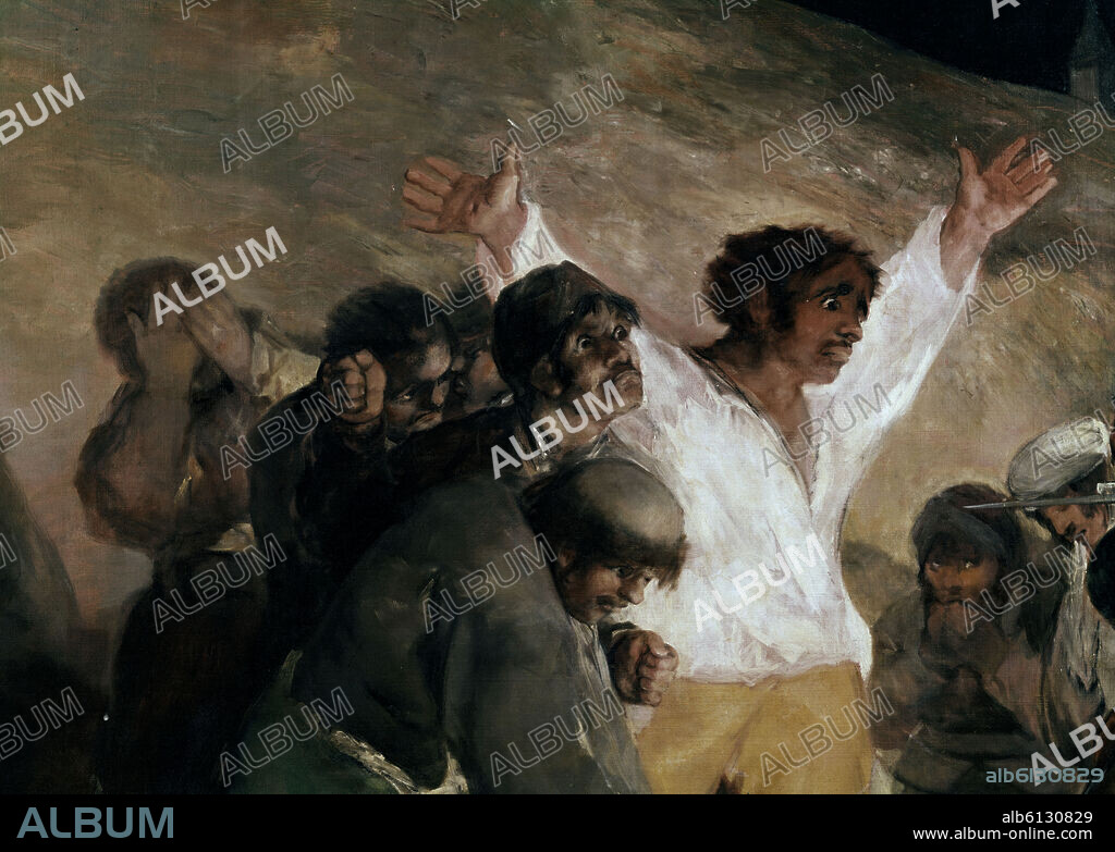 FRANCISCO DE GOYA. 'The Third of May 1808 in Madrid: The Executions on Principe Pio Hill' (detail), 1814, Oil on canvas, P00749.