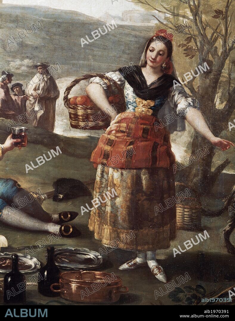 The orange vendor, detail fromThe picnic on the banks of the manzanares (merienda at the Orilla del Manzanares), 1776, by Francisco de Goya (1746-1828), oil on canvas.