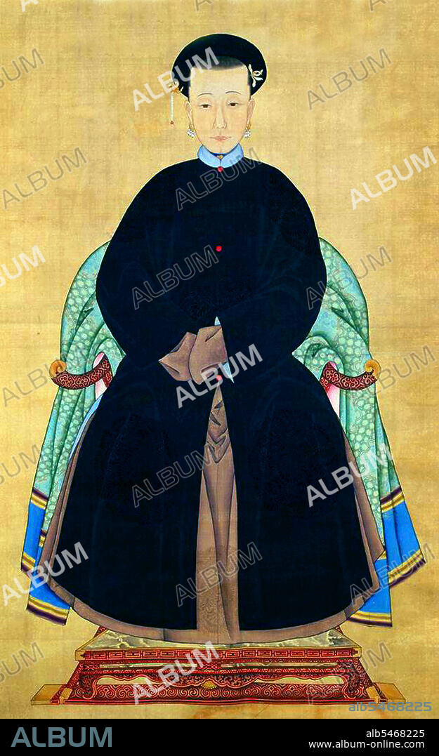 Empress Xiao Yi Ren (1609 - 24 August 1689), personal name Tunggiya. Xiao Yi Ren was the third Empress Consort of the Kangxi Emperor. She was of the Tunggiya clan, and was the daughter of the Minister of Internal Defence, Tong Guowei. Also, she was the niece of the Empress Xiao Kang Zhang. At first, Tunggiya was given the title Noble Consort Tong. When Empress Xiao Zhao Ren died, Lady Tunggiya became head of the Imperial Household. During the twentieth year of Emperor Kangxi's reign, Tunggiya was given the title Imperial Noble Consort. During the twenty-second year of Emperor Kangxi's reign (1683), the Imperial Noble Consort Tong gave birth to a daughter, whom died within a month. In 1689, Tunggiya became seriously ill and Emperor Kangxi promoted her to the rank of Empress Consort. She died one day later. Tungiya was given the posthumous title of Empress Xiao Yi Ren after her death, and she was interred in the Jing Ling Mausoleum.