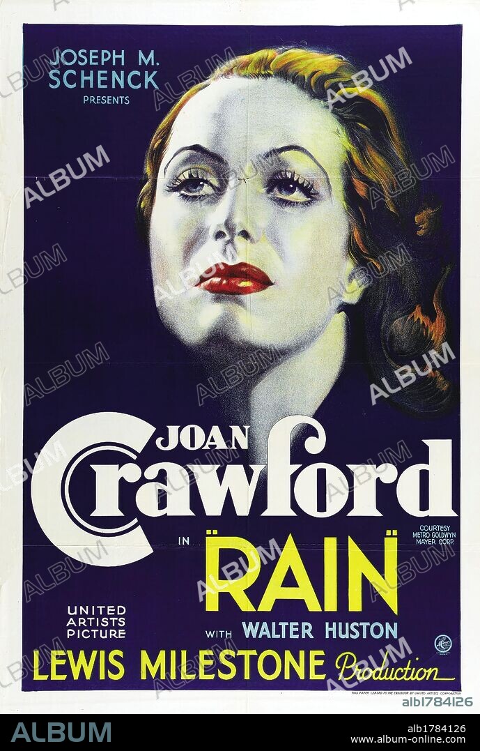 Poster de BAJO LA LLUVIA, 1932 (RAIN), dirigida por LEWIS MILESTONE. Copyright UNITED ARTISTS.