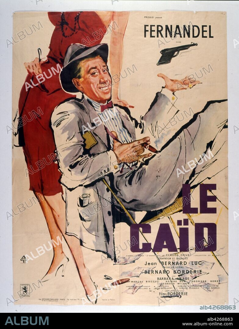 French film poster for 'Le caid' The Boss (1960), film starring Fernandel, Barbara Laage, Georges Wilson.