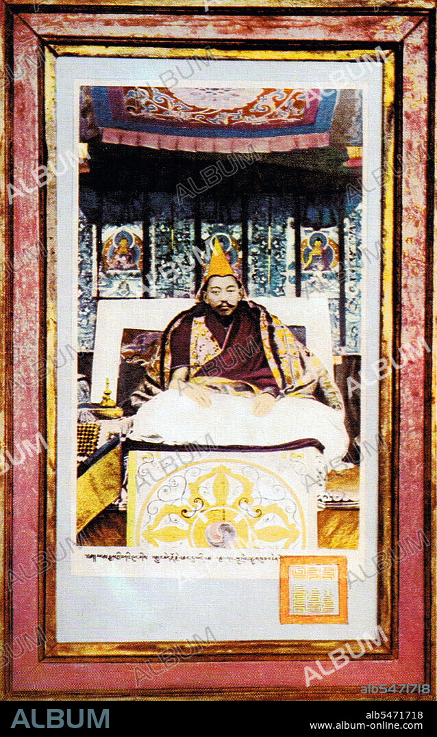 Thubten Gyatso was the 13th Dalai Lama of Tibet. During 1878 he was recognized as the reincarnation of the Dalai Lama. He was escorted to Lhasa and given his pre-novice vows by the Panchen Lama, Tenpai Wangchuk, and named 'Ngawang Lobsang Thupten Gyatso Jigdral Chokley Namgyal'. During 1879 he was enthroned at the Potala Palace, but did not assume political power until 1895, after he had reached his majority. Thubten Gyatso was an intelligent reformer who proved himself a skillful politician when Tibet became a pawn in The Great Game between the Russian Empire and the British Empire. He was responsible for countering the British expedition to Tibet, restoring discipline in monastic life, and increasing the number of lay officials to avoid excessive power being placed in the hands of the monks.