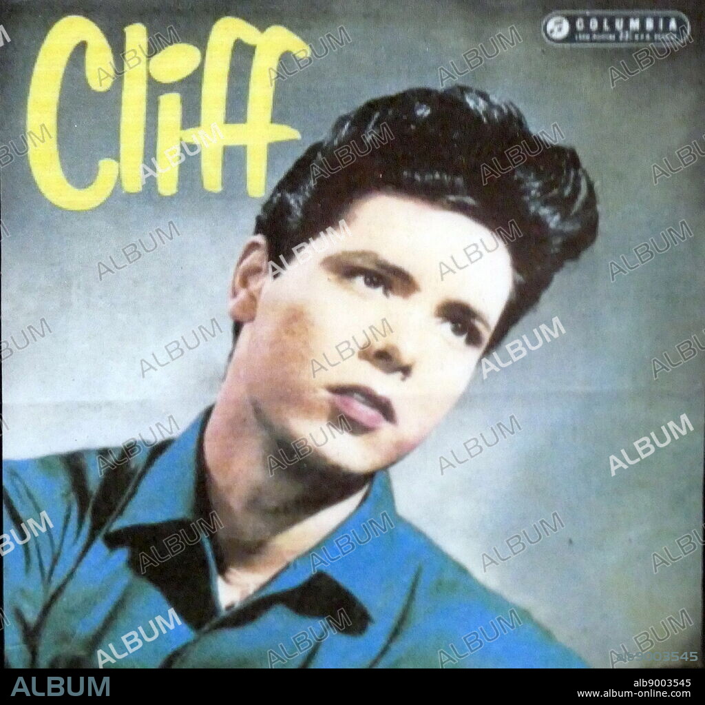 Photograph of a younger Cliff Richard under Columbia Records. Cliff Richard (1940-) a British pop singer, musician, performer, actor and philanthropist.