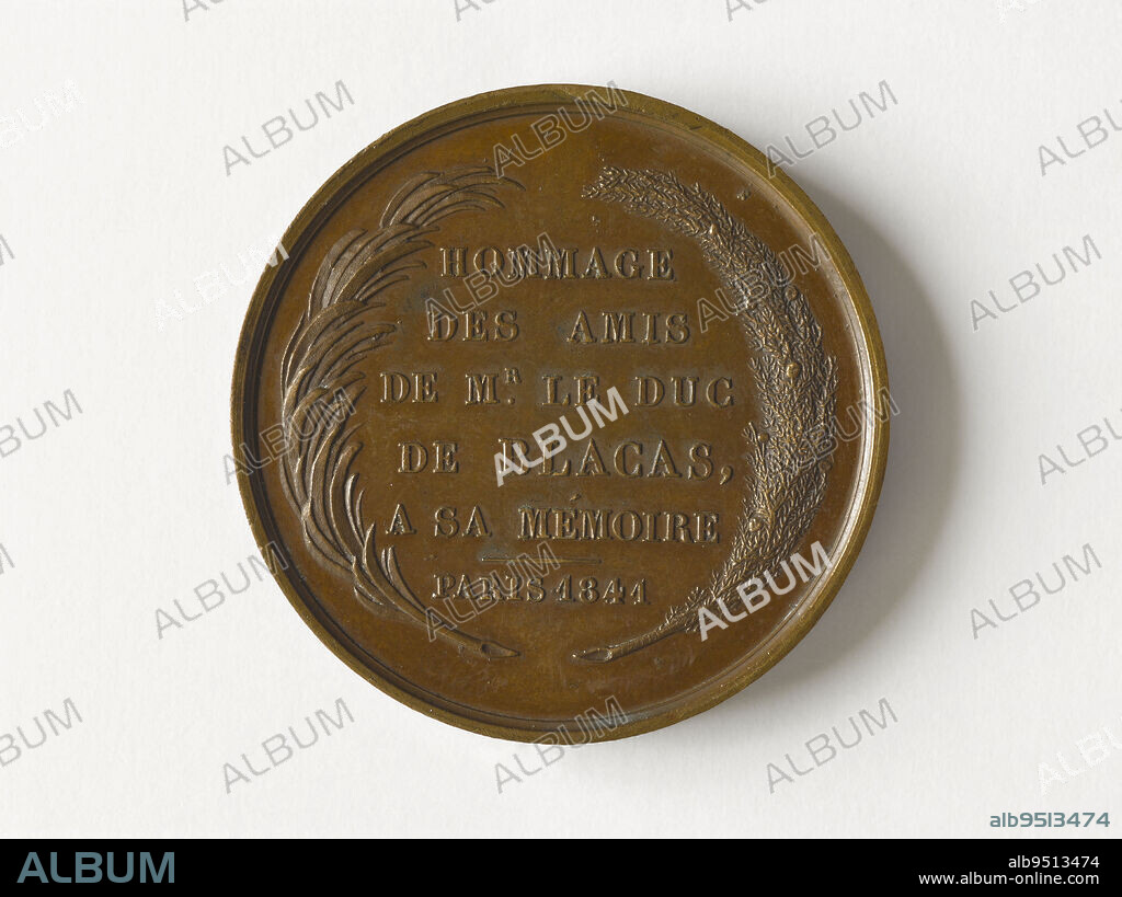 Pierre Louis Jean Casimir de Blacas d'Aulps, Duke of Blacas (1771-1839), 1841, Borrel, Valentin Maurice, Engraver in medals, In 1841, Numismatics, Medal, Dimensions - Work: Diameter: 4 cm.