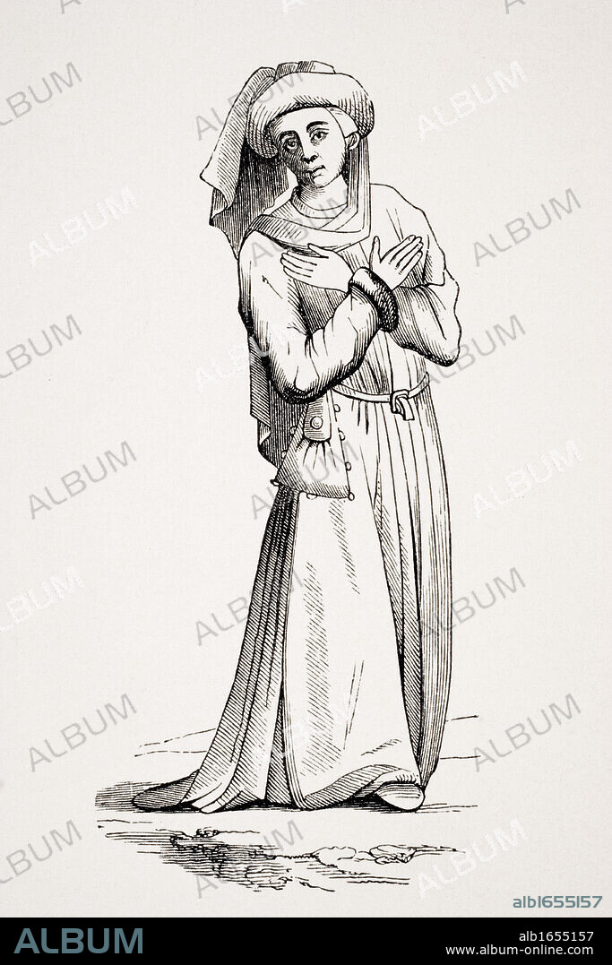 Barrister.19th century reproduction of woodcut in Guyot´s 1490 edition of Danse Macabre.