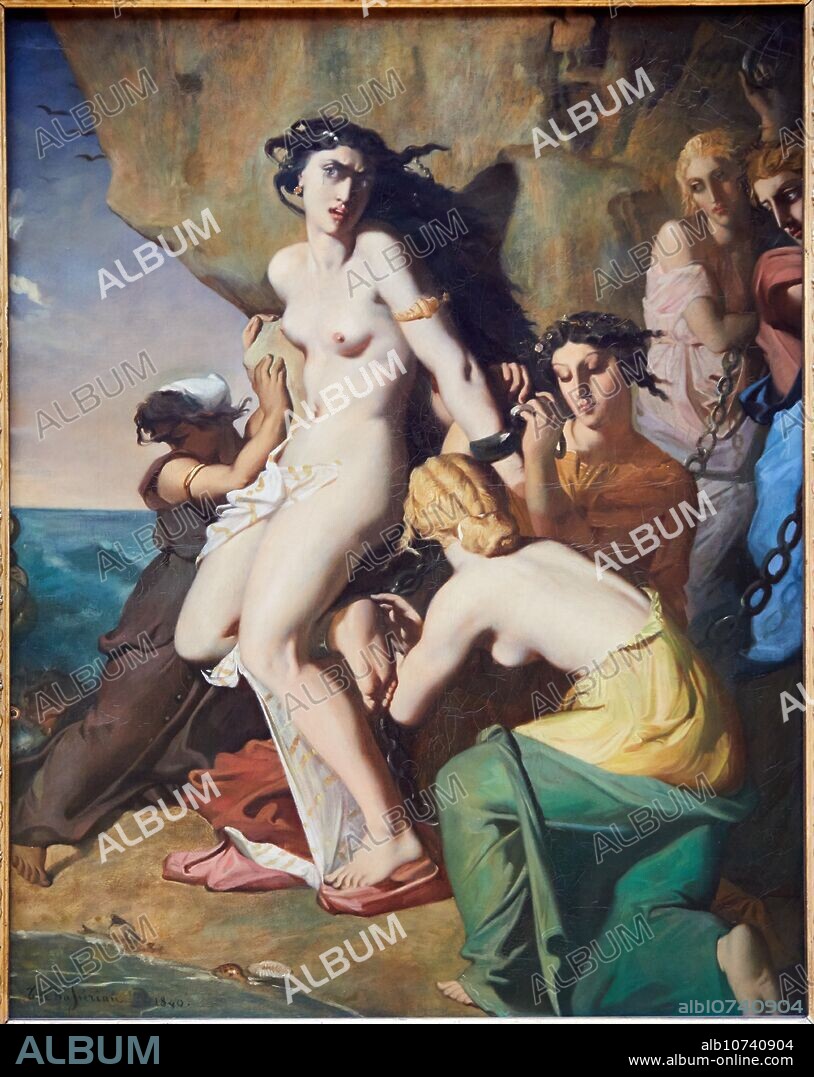 "Andromeda Chained to the Rock by the Nereids", 1840, Theodore Chassériau, Musée du Louvre, Paris, France, Europe.