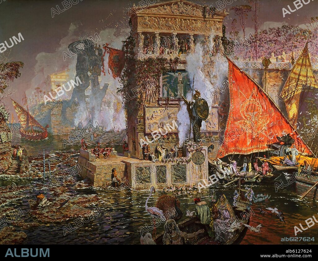 ANTONIO MUÑOZ DEGRAIN (1840-1924). EL COLOSO DE RODAS, 211x278.
