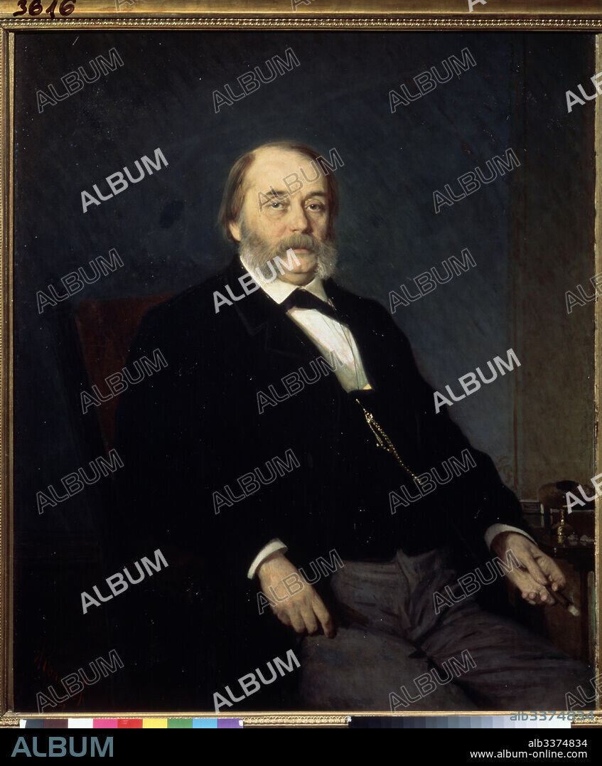IVAN NIKOLAYEVICH KRAMSKOI. Portrait of the author Ivan Goncharov (1812-1891).