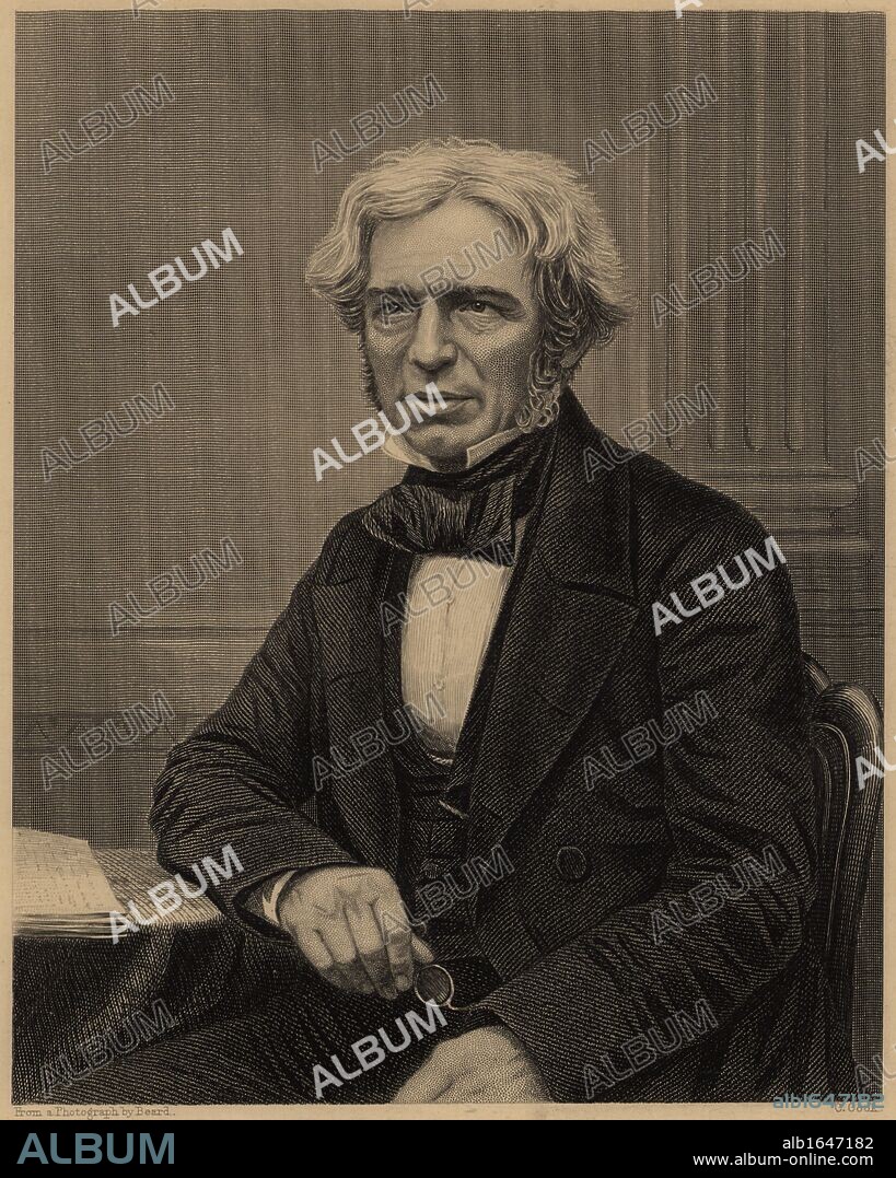 Michael Faraday (1791-1867) English chemist and physicist. In 1813 became laboratory assistant to Humphry Davy at the Royal Institution, London. In 1833 he succeeded Davy as professor of chemistry at the RI. From James Sheridan Muspratt "Chemistry" (Londo (Photo by: Universal History Archive/UIG via Getty Images).
