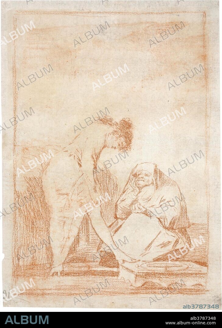 Francisco de Goya y Lucientes / 'Bien tirada está. Capricho 17'. Hacia 1797. Sanguina sobre papel, 204 x 145 mm.