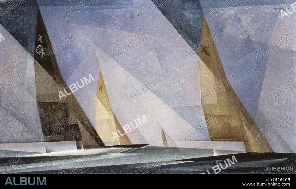 Sailboats by Lyonel Feininger, oil on canvas, 1929, 1871-1956, USA, Michigan, Detroit, Detroit Institute of Arts.