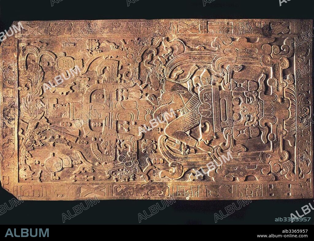 PRE-COLUMBIAN ART. The tomb of King Pakal from the Temple of the Inscriptions, Palenque.
