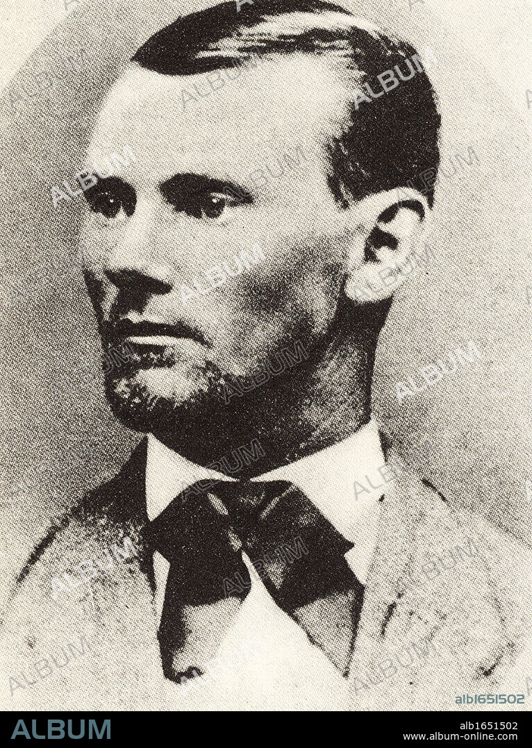 Jesse Woodson James (1847-1882), American outlaw and bank and train robber who, with his brother Frank, was a member of the James-Younger gang.