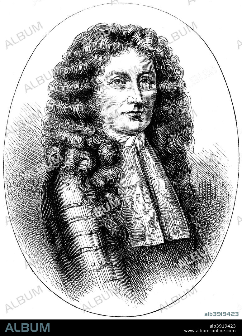 Sir Edmund Andros, English colonial governor in America, 17th century (c1880). Andros (1637-1714) served as Governor of the Dominion of New England from 1686 until 1689. His administration of the colony's affairs was unpopular with the largely Puritan populace and after the overthrow of King James II he was forced to leave office after riots broke out in Boston. He was arrested and sent to England for tial after being discovered trying to escape disguised as a woman. The trial never occurred however, and Andros returned to America and served as Governor of Virginia from 1692-1698. A print from Cassell's History of the United States, by Edmund Ollier, Volume I, Cassell Petter and Galpin, London, c1880.
