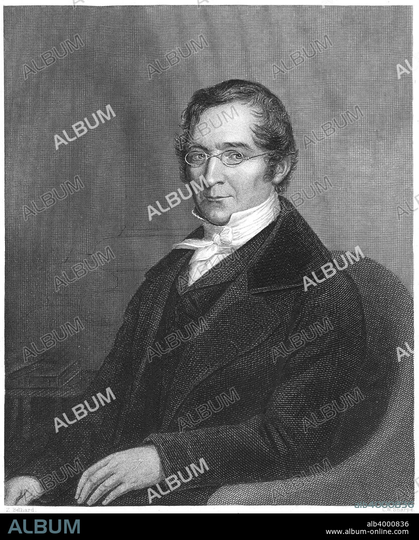 Joseph Louis Gay-Lussac, French chemist and physicist, c1860. Gay-Lussac (1778-1850) investigated the behaviour of gases and developed techniques of chemical analysis. He was important in industrial chemistry for the introduction of lead chambers for the production of sulphuric acid. Gay-Lussac made balloon ascents to investigate terrestrial magnetism and composition and characteristics of the atmosphere at different altitudes. He determined that the same volume of any gas will expand equally in response to the same increase in temperature. From Chemistry by James Sheridan Muspratt. (London, c1860).