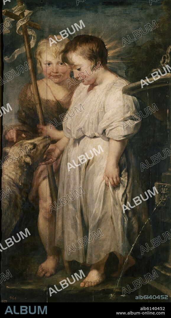 ANTON VAN DYCK. JESUS CON SAN JUANITO Y EL CORDERO - 1618-1620 - OLEO/TABLA - 131x75 cm - NP 1545 - ESCUELA FLAMENCA.